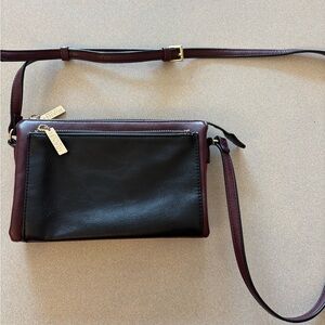 Joanel The Brand Black Red And Burgundy Multi Pouch Crossbody